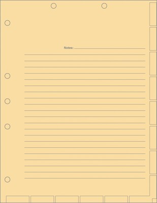 Tabbies® Medical Chart Index Divider Sheets, Ruled, Manila, 8 1/2 x 11, 400/Bx