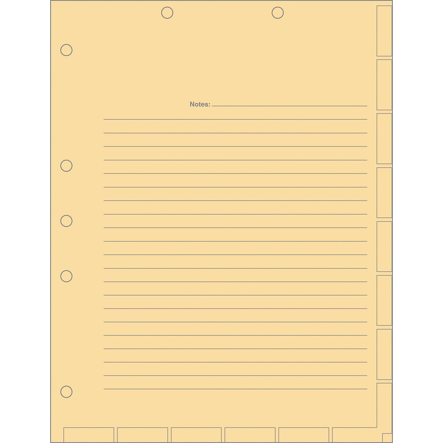 Tabbies® Medical Chart Index Divider Sheets, Ruled, Manila, 8 1/2 x 11, 400/Bx