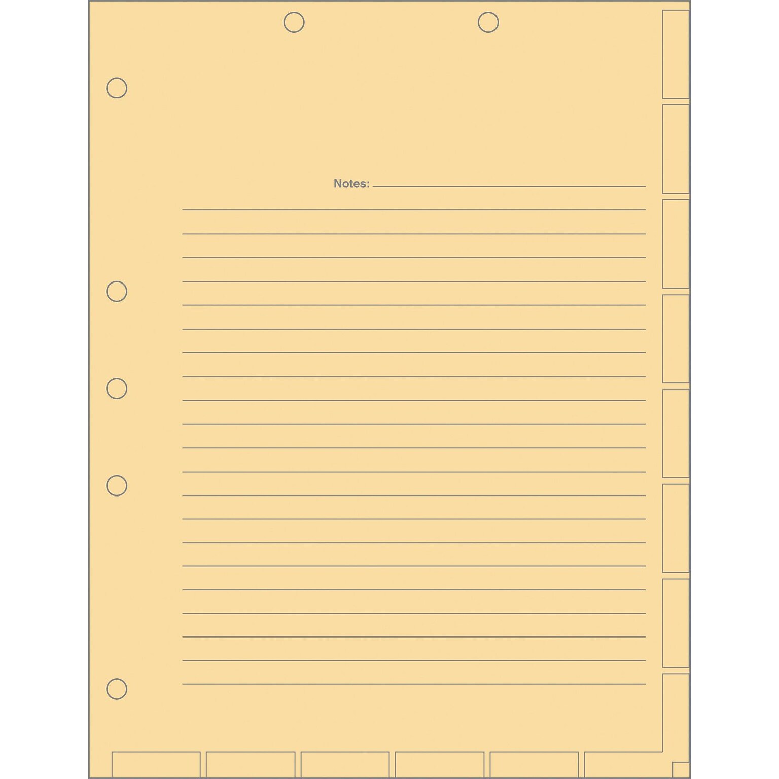 Tabbies® Medical Chart Index Divider Sheets, Ruled, Manila, 8 1/2 x 11, 400/Bx