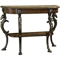 Powell® Masterpiece Floral Demilune Console Table, 31 x 43 x 15 1/2, Brown