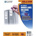 C-Line Self-Adhesive Binder Spine Labels, 2.25W, White, 12/Pack (70023)