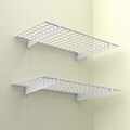 Wall Shelf, 48x24, White, 2 Shelves/Pack