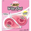 BIC® Wite-Out® Brand EZ Correct™ Pink Ribbon, White Correction Tape, 2/Pack
