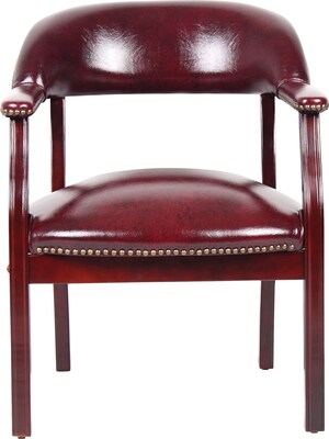 Boss Ivy League Vinyl Executive Captain’s Chair, Burgundy (B9540-BY)