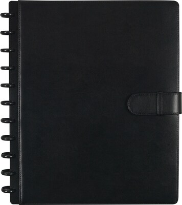 Arc Customizable Leather Notebook System, Black with Closure, 9-1/2 x 11-1/2