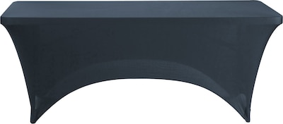 Iceberg Rectangle Stretch-Fabric Table Cover, Black, 30 x 72