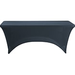 Iceberg Rectangle Stretch-Fabric Table Cover, Black, 30 x 72