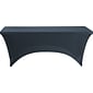 Iceberg Rectangle Stretch-Fabric Table Cover, Black, 30" x 72"