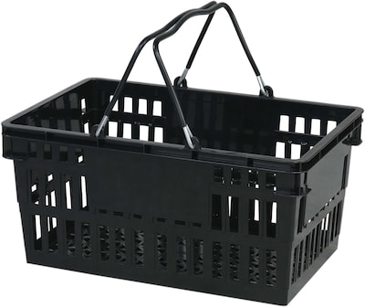 Wire Handle Hand Basket, 26 Liter, Black, 12 Baskets/Pack