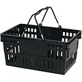 Wire Handle Hand Basket, 26 Liter, Black, 12 Baskets/Pack