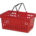Versacart Wire Handle Hand Basket, 26 Liter, Red, 12 Baskets/Pack (206-26L WHRED12)