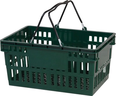 Wire Handle Hand Basket, 26 Liter, Dark Green 12 Baskets/Pack
