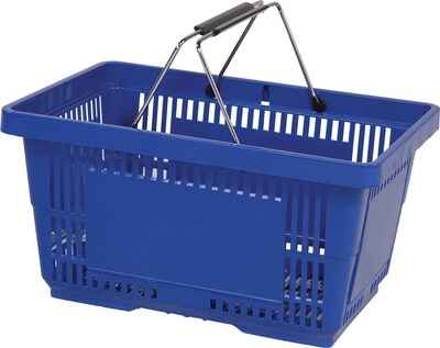 Wire Handle Hand Basket, 28 Liter, Dark Blue, 12 Baskets/Pack