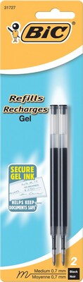 BIC® Pen Refill, Retractable Gel Ink, Medium Point, Black