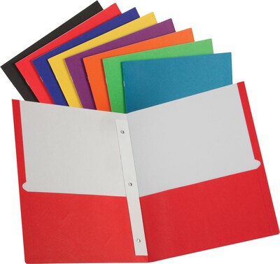 Staples Two Pocket Presentation Folder with Fasteners, Assorted Colors (13018-CC)