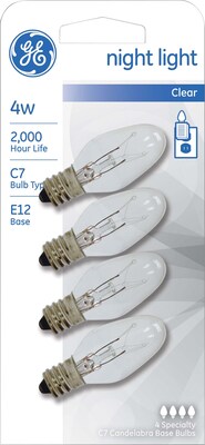 4 Watt GE® Nightlight Clear C7 Lightbulb, White