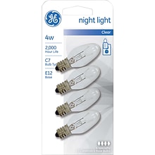 4 Watt GE® Nightlight Clear C7 Lightbulb, White