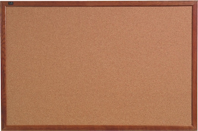 Quartet® Cork Bulletin Board, 17 x 23, Oak Finish Frame