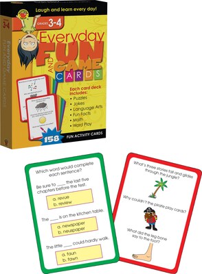 Brighter Child Everyday Fun and Game Card Gr 3-4