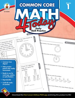 Carson-Dellosa™ Common Core Math 4 Today Workbook, Grade 1