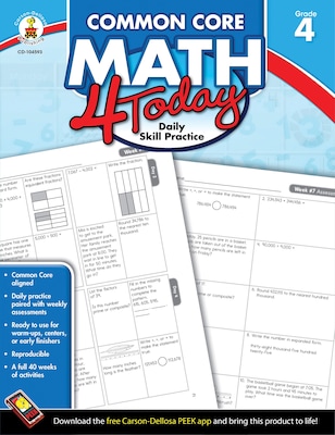 Carson-Dellosa™ Common Core Math 4 Today Workbook, Grade 4