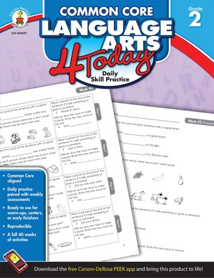 Carson-Dellosa™ Common Core Language Arts 4 Today Workbook, Grade 2