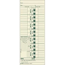 TOPS® Weekly Time Cards - Named Days, 9 x 3 1/2, 500/Bx