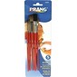 Prang® (Dixon Ticonderoga®) Hobby Brush Set, Red, Natural Hair, Flat, Round, Assorted Sizes, 5/Set