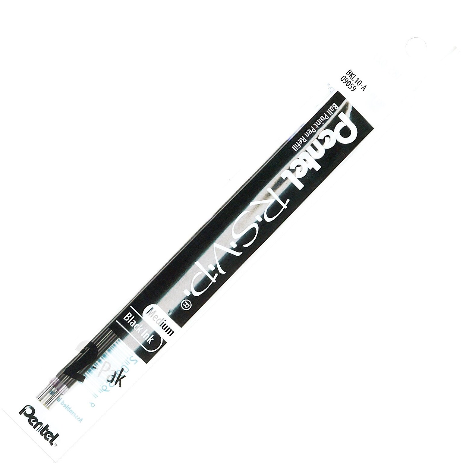 Pentel® R.S.V.P. Ballpoint Pen Refill, Medium, Black, 2/Pack