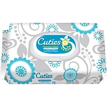 Cuties™ Sensitive Baby Wipes, 72 Wipes/Pack, 12 Packs/Carton
