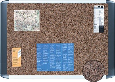 Mastervision® Tech Cork Board, Silver and Black Frame, 36 x 48 (BVCMVI050501)