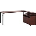 HON Manage L-Workstation, Desk, File Center, Stadium File, 60W x 60D, Chestnut Laminate, Ash Finish (BSXMLDF6060C)