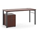 HON Manage Table Desk, Pedestal, 60W x 24D, Chestnut Laminate, Ash Finish (BSXMLDP6024C)