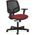 HON Volt® Mid-Back Task Chair with Arms, Mesh Back with Fabric Seat, Crimson