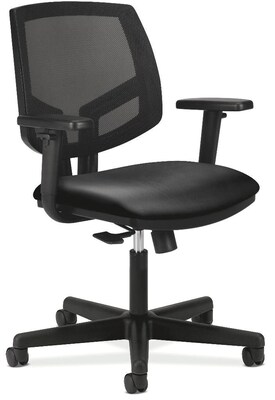 HON Volt Fabric Back Leather Computer and Desk Chair, Black (HON5711ASB11)