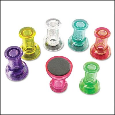 MasterVision® Magnetic Push Pins, Assorted Colors, 6/Pack