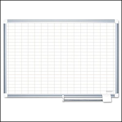 MasterVision® Magnetic 1x 2 Grid Planner 24x36, Aluminum