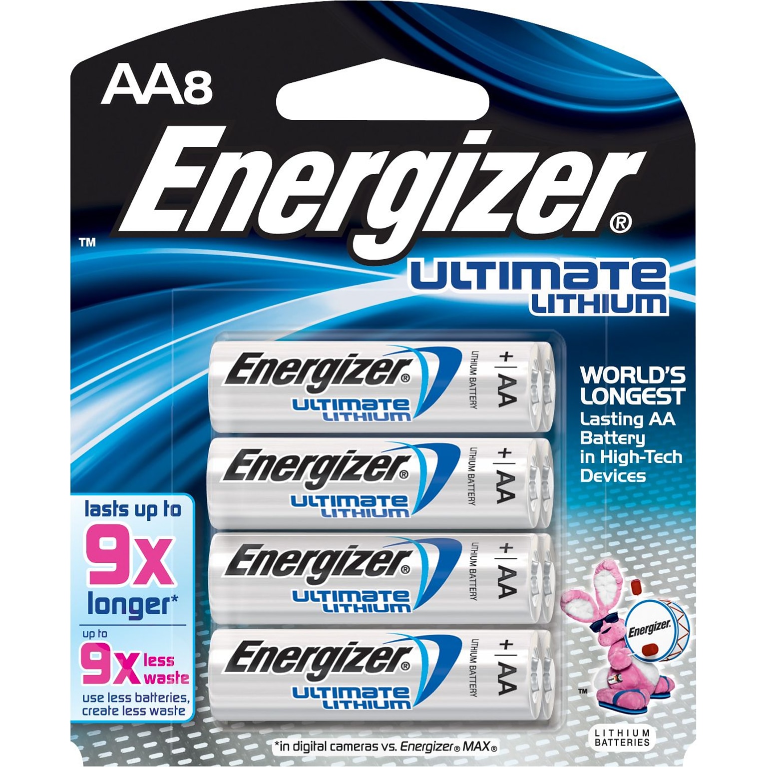 Energizer® Ultimate Lithium Batteries, AA, 8/Pack