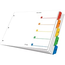 Cardinal® 11 x 17 OneStep® Printable Table of Contents and Dividers, 5-Tab, Multicolor, 1/St