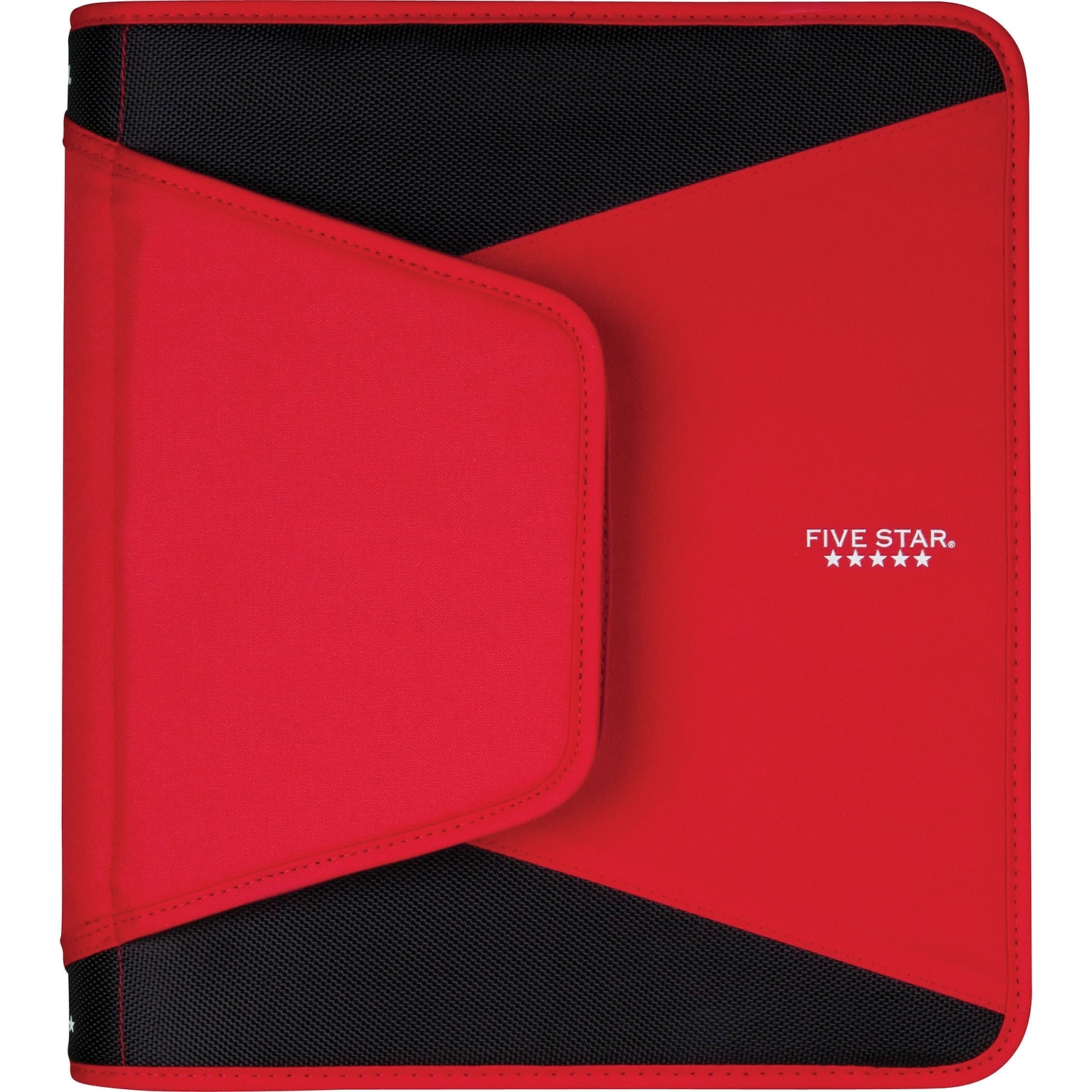 Five Star Tech 1 1/2 3-Ring Zipper Binders, Red (72206)