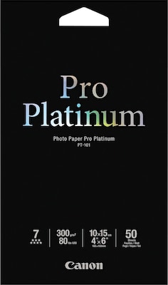 Canon Photo Paper Pro Platinum Glossy Photo Paper, 4 x 6, 50 Sheets/Pack (CNM2768B014)