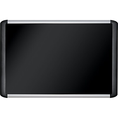 MasterVision Black Fabric Bulletin Board, Aluminum Frame, 48Hx72W