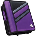 Case•it Z-176  1 1/2 Purple 2-in-1 Zipper Binder