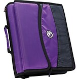 Case It Sidekick 2 3-Ring Zipper Binder with Removable Expanding File, Purple/Black (D901PUR)