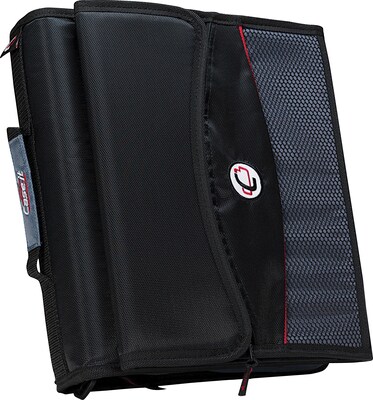 Case•it D-901 2 Black Zipper Binder with Removable Expanding File