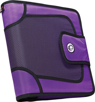 Case It 2 3-Ring Zipper Binders, Purple (S-816 PUR)