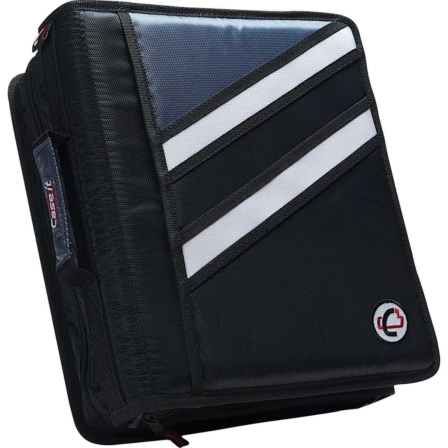 Case It 1 1/2 3-Ring Zipper Binders, D-Ring, Black (Z-176 BLK)