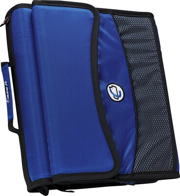 Case It Sidekick 2 3-Ring Zipper Binder with Removable Expanding File, Blue/Black (D901BLU)