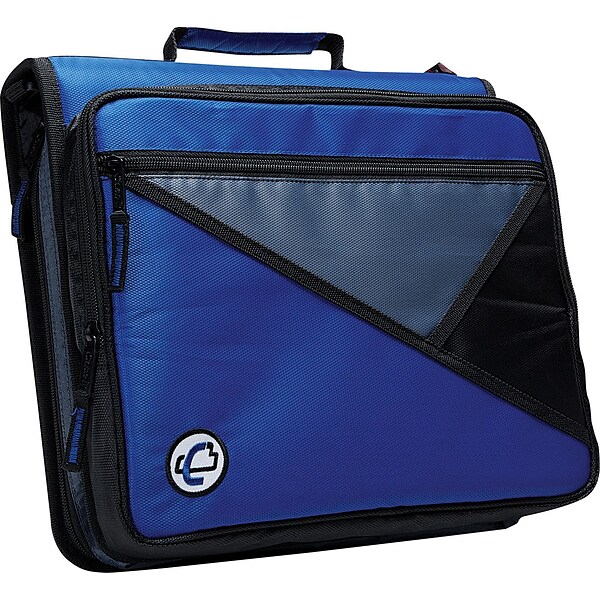 Case It 2 3-Ring Zipper Binder, Blue/Gray (LT007BLU)