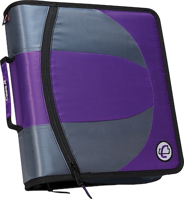 Case-it The Dual 1.5-Inch 3-Ring Zipper Binder, Purple (Dual-101 PUR)
